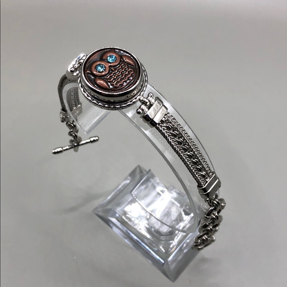 Gingersnaps Silver Owl Clip Adjustable Chain Bracelet